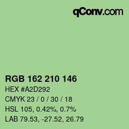 Color code: RGB 162 210 146 | qconv.com