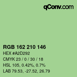 カラーコード: RGB 162 210 146 | qconv.com