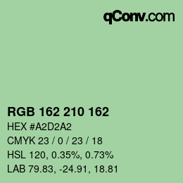 Color code: RGB 162 210 162 | qconv.com