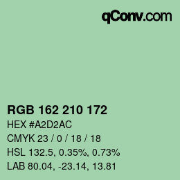 カラーコード: RGB 162 210 172 | qconv.com