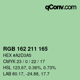 Color code: RGB 162 211 165 | qconv.com