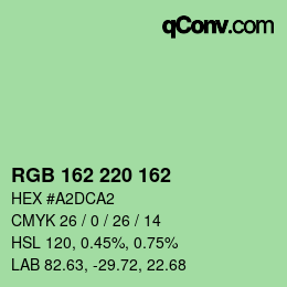 Color code: RGB 162 220 162 | qconv.com