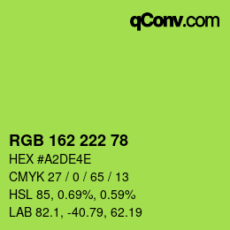 Color code: RGB 162 222 78 | qconv.com