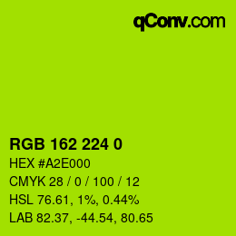 Color code: RGB 162 224 0 | qconv.com