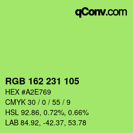 Color code: RGB 162 231 105 | qconv.com
