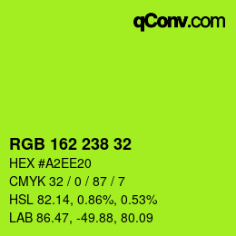Color code: RGB 162 238 32 | qconv.com