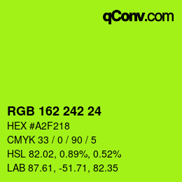 颜色代码: RGB 162 242 24 | qconv.com