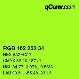 Farbcode: RGB 162 252 34 | qconv.com