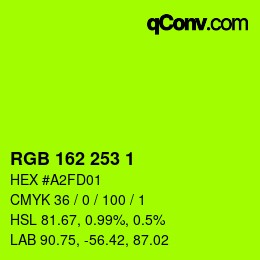 Color code: RGB 162 253 1 | qconv.com
