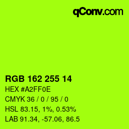 Color code: RGB 162 255 14 | qconv.com