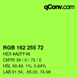 Color code: RGB 162 255 72 | qconv.com