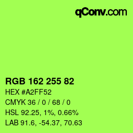 Color code: RGB 162 255 82 | qconv.com