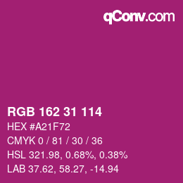 Color code: RGB 162 31 114 | qconv.com