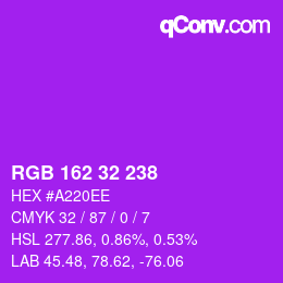 Color code: RGB 162 32 238 | qconv.com