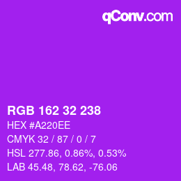 Color code: RGB 162 32 238 | qconv.com