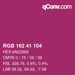 Color code: RGB 162 41 104 | qconv.com