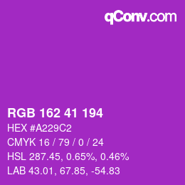 Color code: RGB 162 41 194 | qconv.com