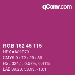 Color code: RGB 162 45 115 | qconv.com