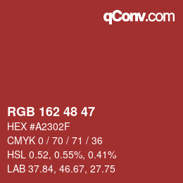 カラーコード: RGB 162 48 47 | qconv.com
