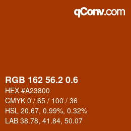 カラーコード: RGB 162 56.2 0.6 | qconv.com
