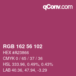 カラーコード: RGB 162 56 102 | qconv.com