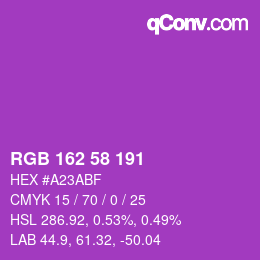 Farbcode: RGB 162 58 191 | qconv.com