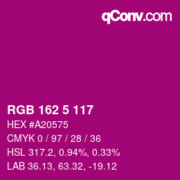 Color code: RGB 162 5 117 | qconv.com