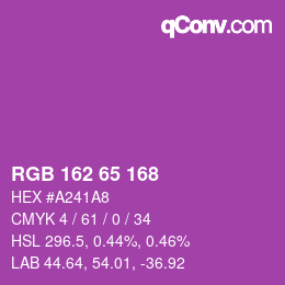 カラーコード: RGB 162 65 168 | qconv.com