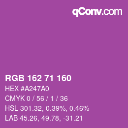 Color code: RGB 162 71 160 | qconv.com