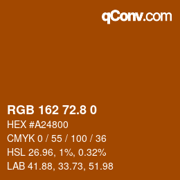 カラーコード: RGB 162 72.8 0 | qconv.com