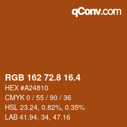 カラーコード: RGB 162 72.8 16.4 | qconv.com