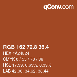 カラーコード: RGB 162 72.8 36.4 | qconv.com