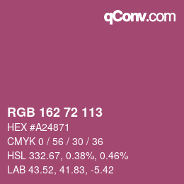 Color code: RGB 162 72 113 | qconv.com