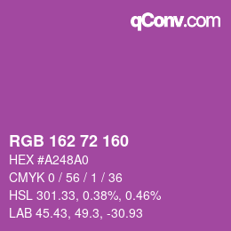 Color code: RGB 162 72 160 | qconv.com