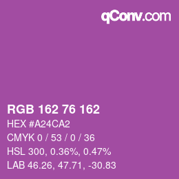 Color code: RGB 162 76 162 | qconv.com