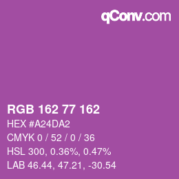 Color code: RGB 162 77 162 | qconv.com