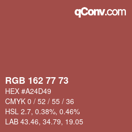 Code couleur: RGB 162 77 73 | qconv.com