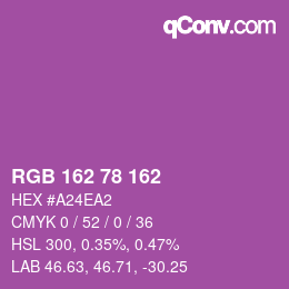 カラーコード: RGB 162 78 162 | qconv.com