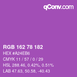 カラーコード: RGB 162 78 182 | qconv.com