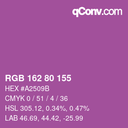 Color code: RGB 162 80 155 | qconv.com