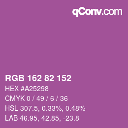 Farbcode: RGB 162 82 152 | qconv.com
