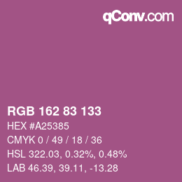 Farbcode: RGB 162 83 133 | qconv.com