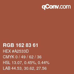 Farbcode: RGB 162 83 61 | qconv.com