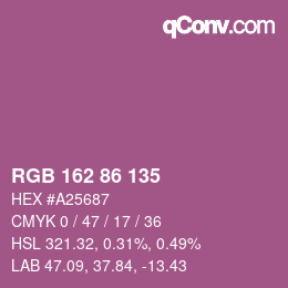 カラーコード: RGB 162 86 135 | qconv.com