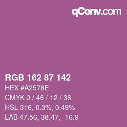 Color code: RGB 162 87 142 | qconv.com