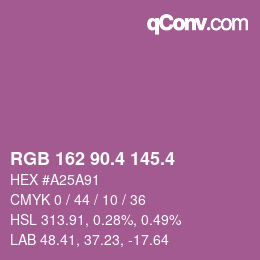カラーコード: RGB 162 90.4 145.4 | qconv.com