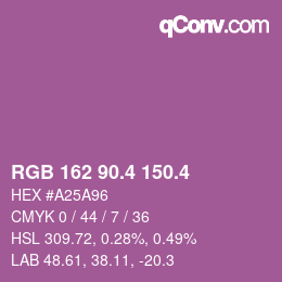カラーコード: RGB 162 90.4 150.4 | qconv.com