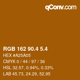 カラーコード: RGB 162 90.4 5.4 | qconv.com