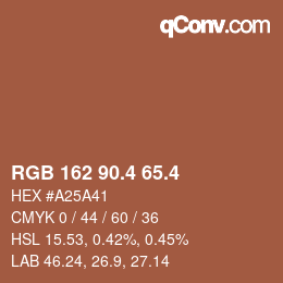 カラーコード: RGB 162 90.4 65.4 | qconv.com