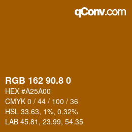 カラーコード: RGB 162 90.8 0 | qconv.com